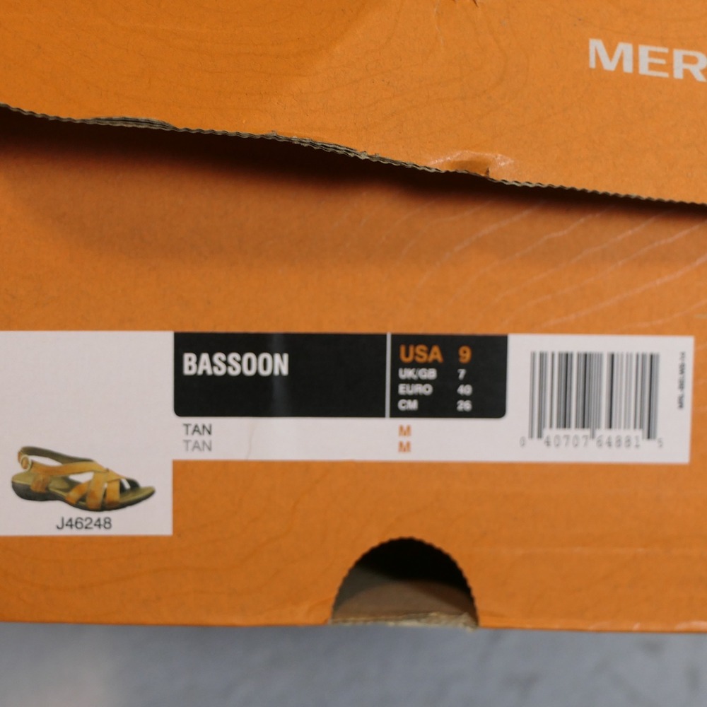 NIB Merrell Womens Bassoon Sandals 9 Tan Leather Strappy Gorpcore Granola J46248 - Picture 9 of 9